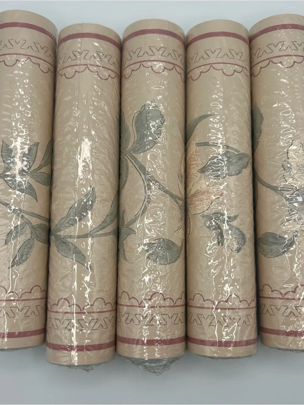 Lot of 5 Vtg 80s Floral Wallpaper Border 7.25” Grandmacore Cottagecore Eisenhart